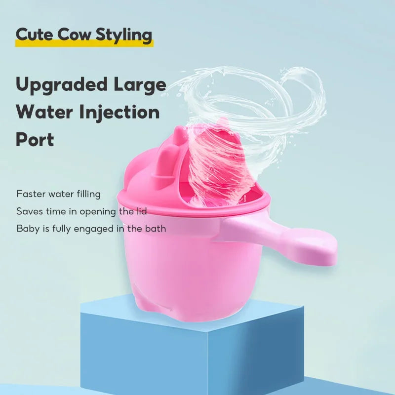 Cute Cartoon Baby Bath Cap Toddler Shampoo Cup Hair Washing Shower Essential