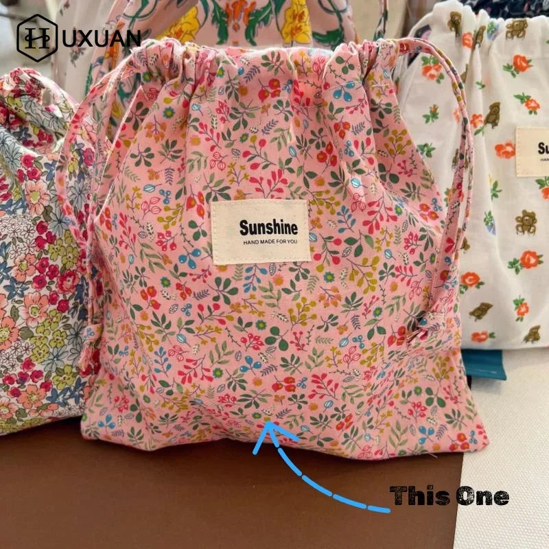 Printed Flower Baby Diaper Bag Portable Organizer Wet Dry Nappy Bag