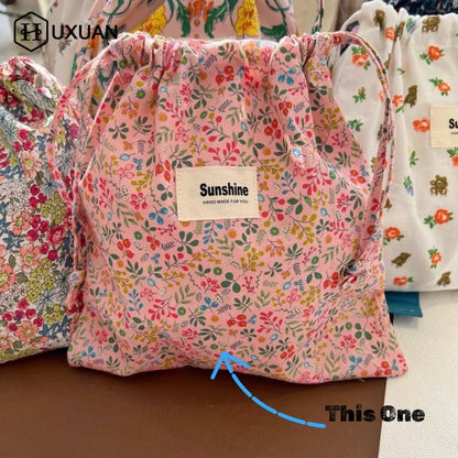 Printed Flower Baby Diaper Bag Portable Organizer Wet Dry Nappy Bag