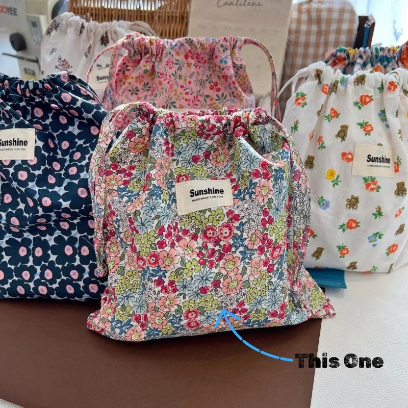Printed Flower Baby Diaper Bag Portable Organizer Wet Dry Nappy Bag