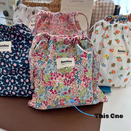 Printed Flower Baby Diaper Bag Portable Organizer Wet Dry Nappy Bag