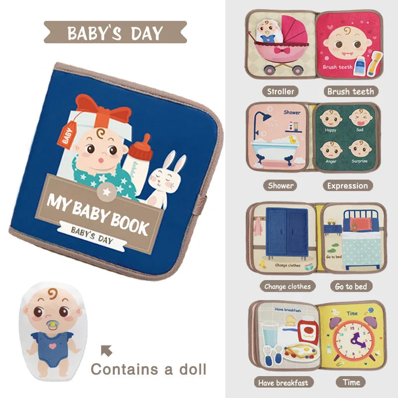 Montessori Busy Book Baby Early Education Puzzle Sensory Fabric Toy