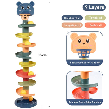 Montessori Baby Rolling Ball Track Toy 0-36M Early Education Sensory Game