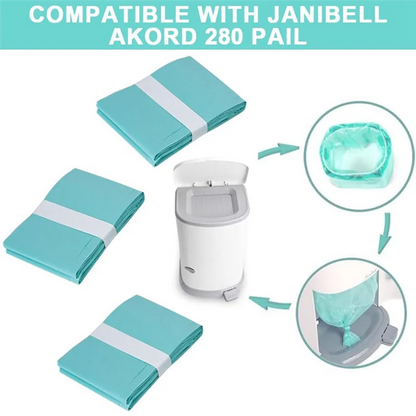 4Pack Diaper Pail Refill Bags for Janibell Akord