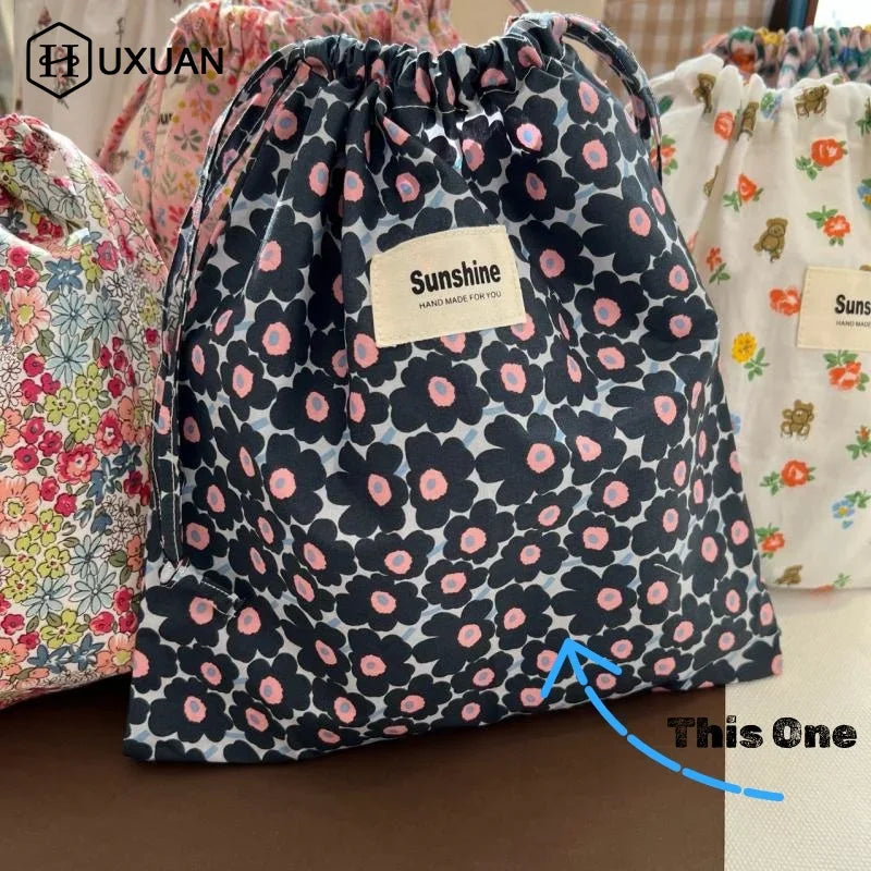 Printed Flower Baby Diaper Bag Portable Organizer Wet Dry Nappy Bag