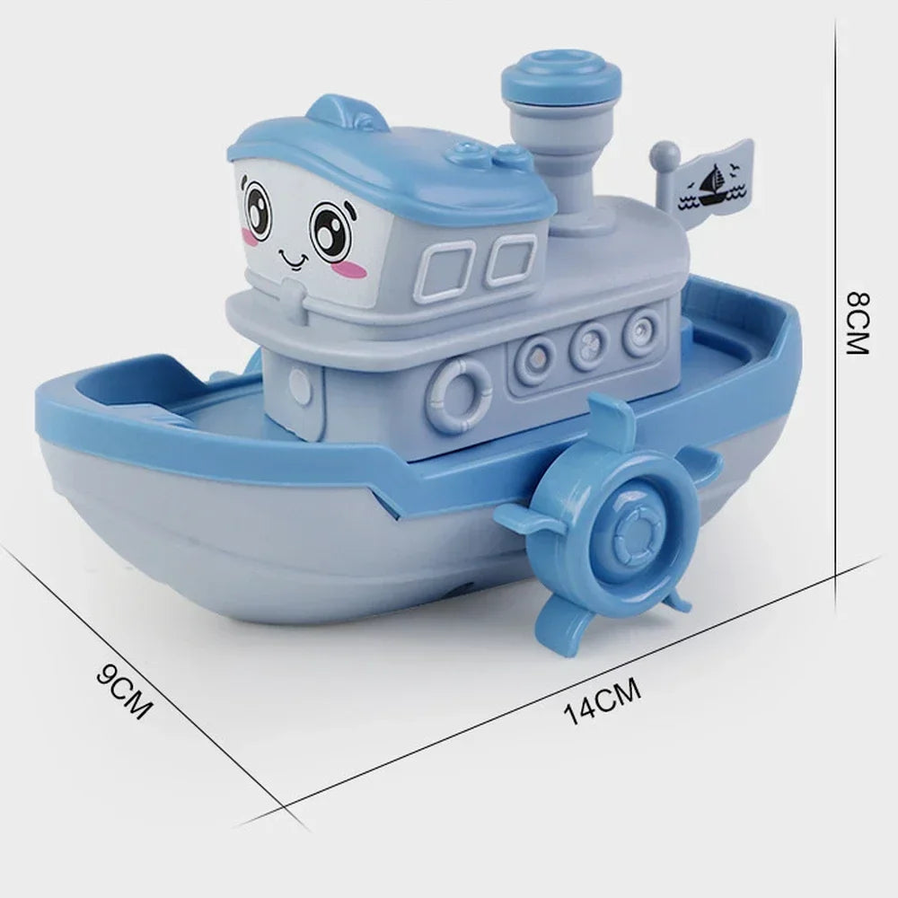 Baby Bath Toy Cartoon Ship Clockwork Wind-Up Water Toy