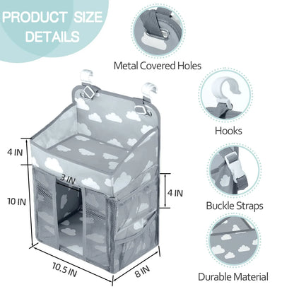 Baby Crib Hanging Diaper Organizer for Newborns and Infants