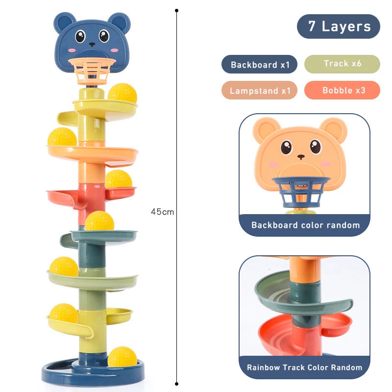 Montessori Baby Rolling Ball Track Toy 0-36M Early Education Sensory Game