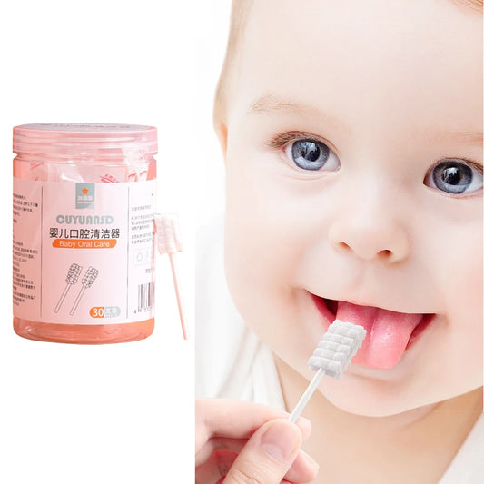 Baby Oral Disposable Cleaner Newborn Milk Teeth Tongue Brush Cotton Swabs