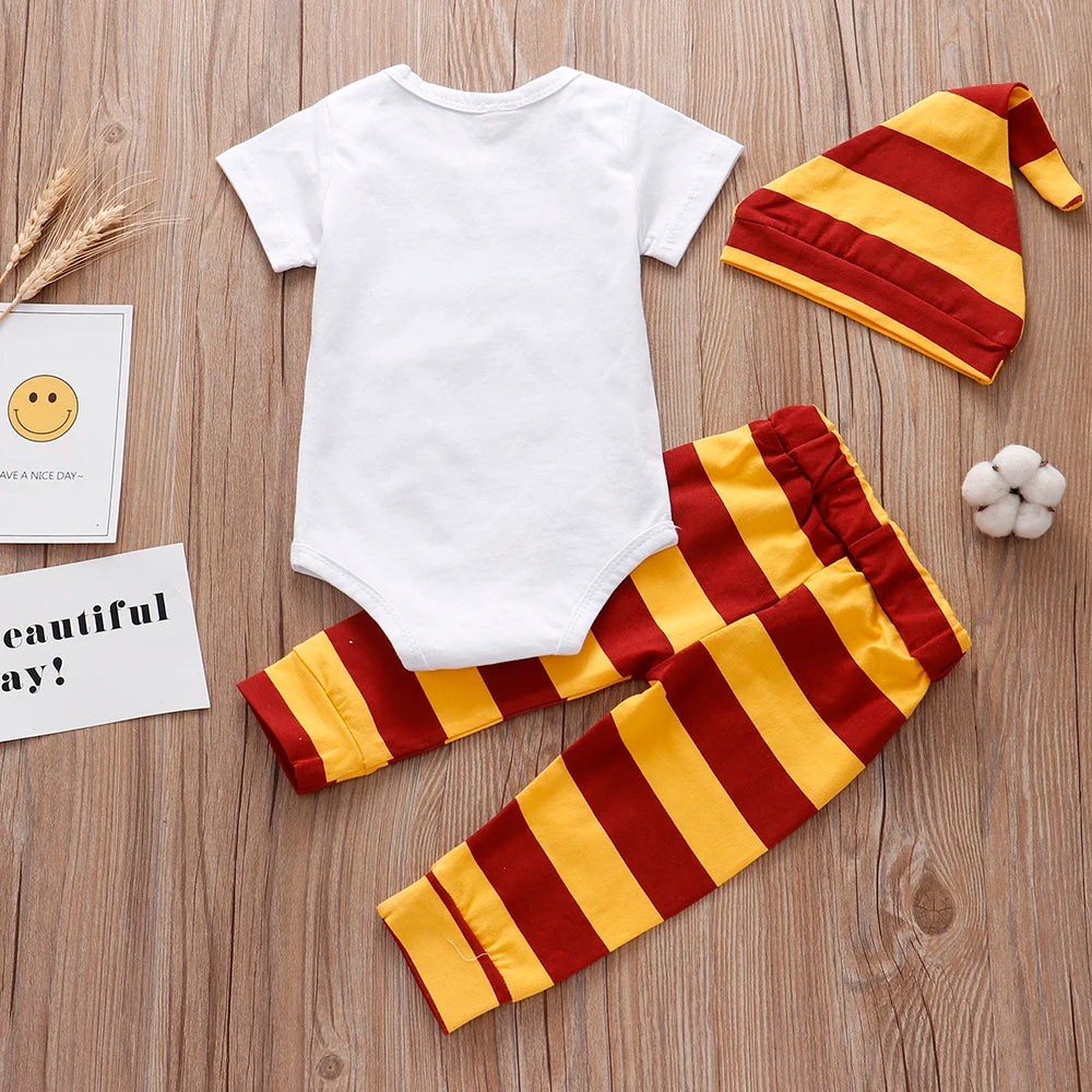 Baby Summer Set 3PCS Romper Pants Hat 0-2Y