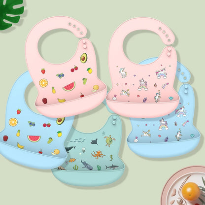 Silicone Baby Bib Waterproof Adjustable Feeding Apron