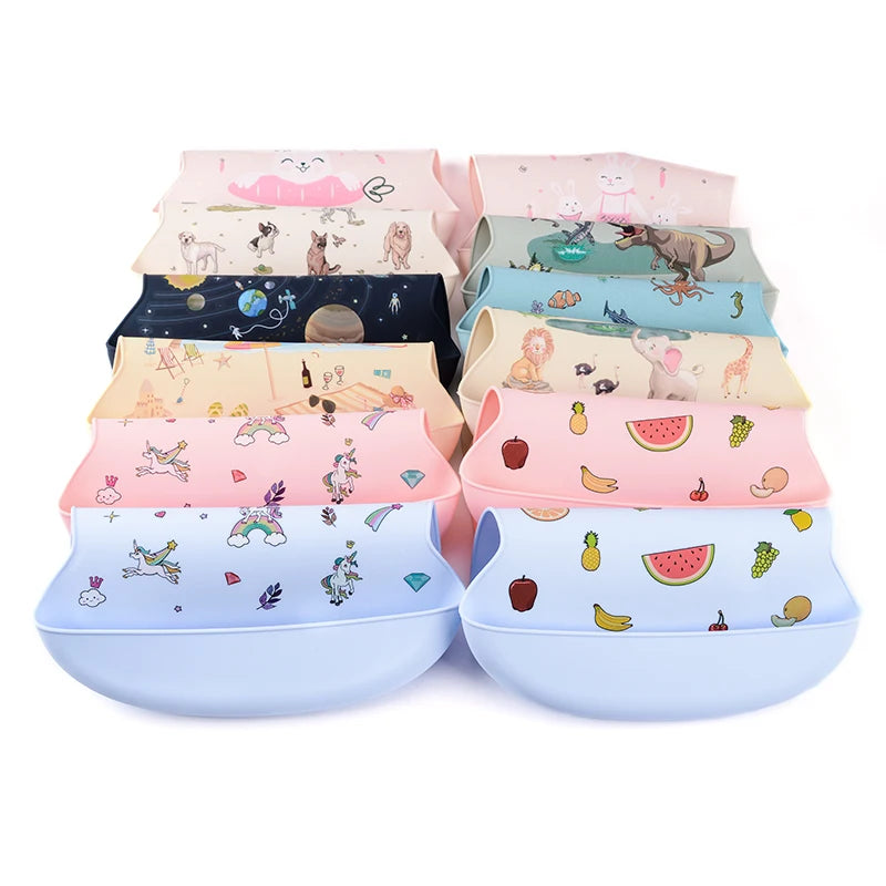 Silicone Baby Bib Waterproof Adjustable Feeding Apron