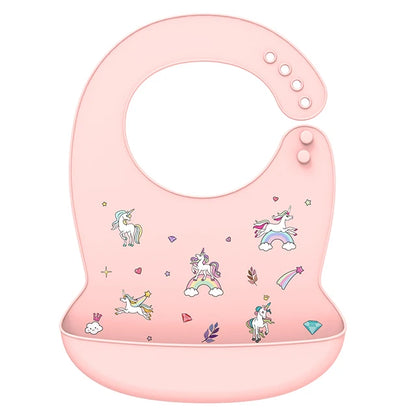 Silicone Baby Bib Waterproof Adjustable Feeding Apron