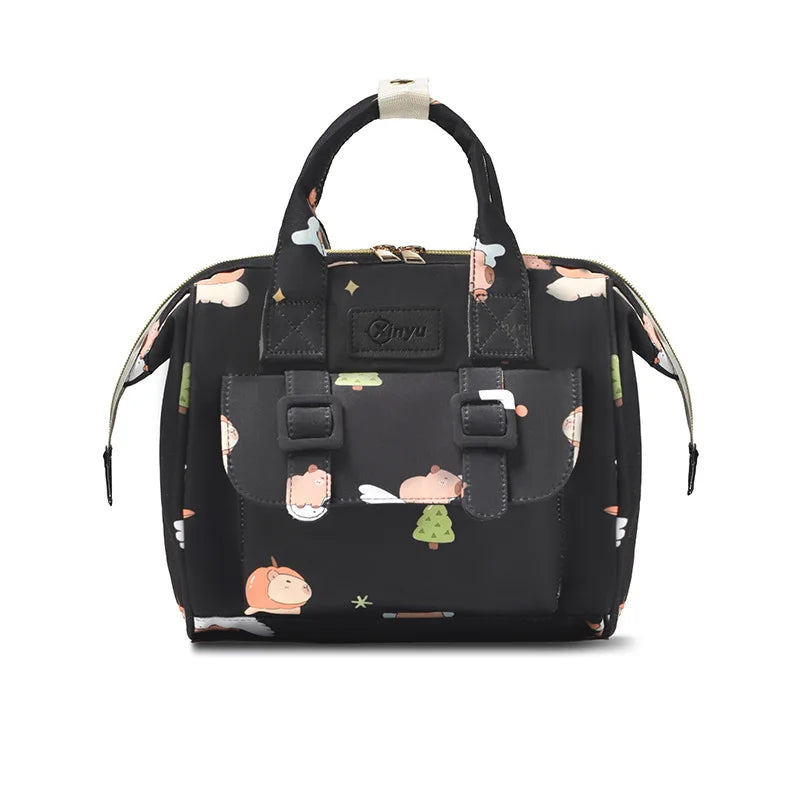 Cartoon Capybara Mommy Diaper Bag Lightweight Portable Baby Care Backpack