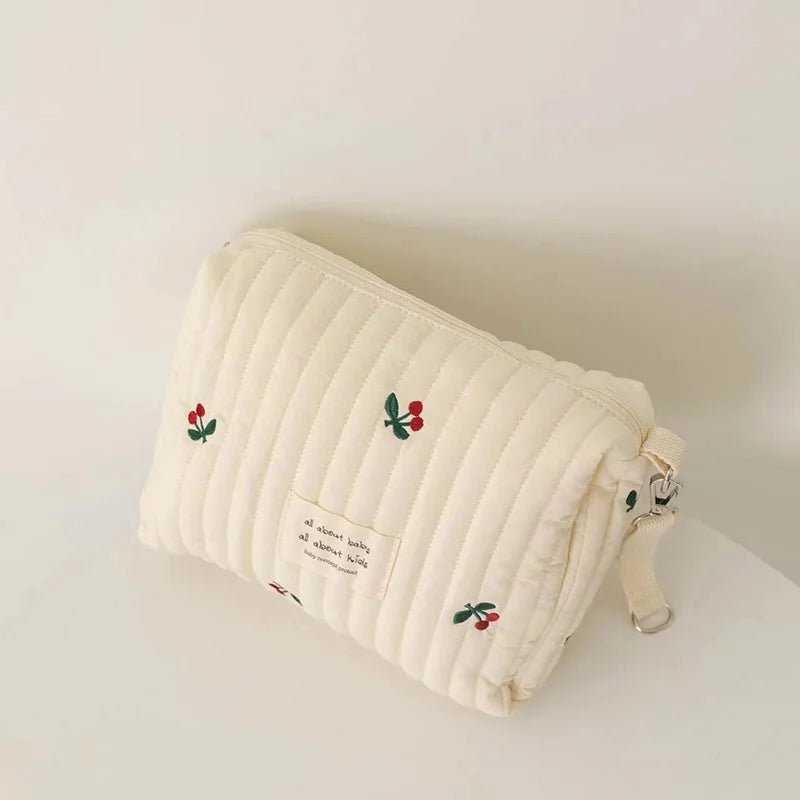 New Mommy Diaper Bag Cute Embroidery Zipper Travel Stroller Bag