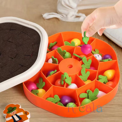 Montessori Toddler Educational Toys Colorful Shape Pull Carrot Counting Learning Set