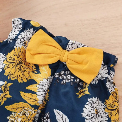 Newborn Baby Girls 3PCS Clothing Set Bodysuit Pants Headband Toddler Outfit