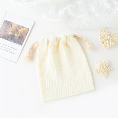 Natural Cotton String Mommy Diaper Bag Cute Printed Drawstring Pouch