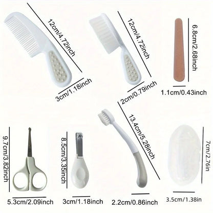 Baby Toothbrush Comb Nail Clippers Scissors Daily Care Kit for Infants