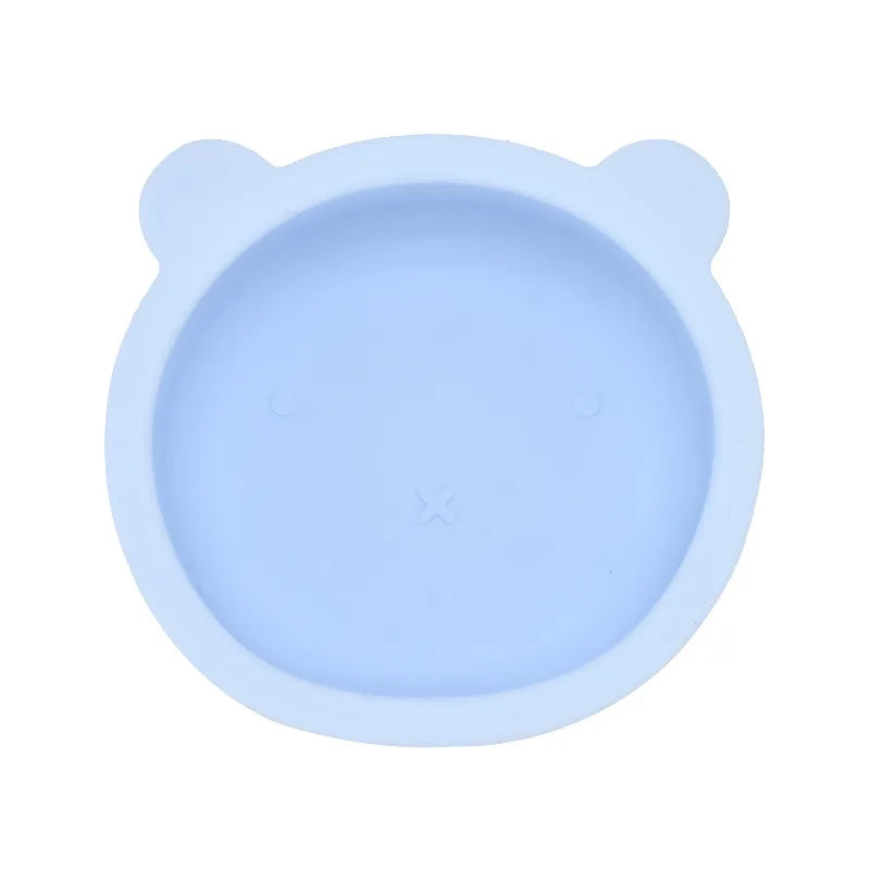 BPA Free Baby Silicone Feeding Bowl Suction Anti-Slip Cartoon Kids Dinnerware