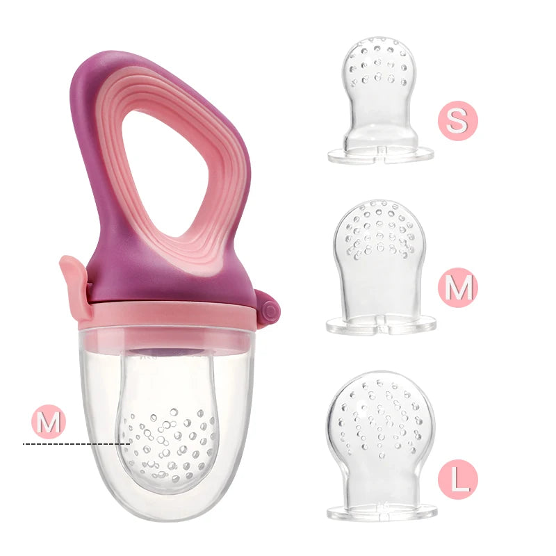 Baby Fruit & Vegetable Feeder Food-Grade Silicone Infant Nourishment Feeder with Mesh Bag