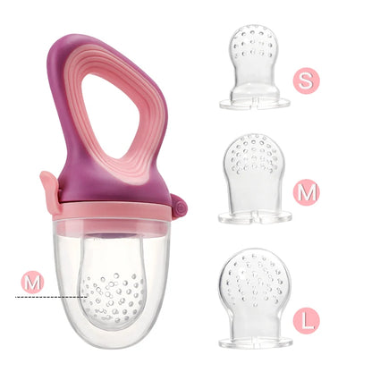 Baby Fruit & Vegetable Feeder Food-Grade Silicone Infant Nourishment Feeder with Mesh Bag