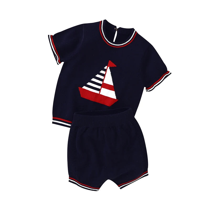 Baby Clothes Set 0-18M Boys Summer Top+Shorts Newborn Toddler