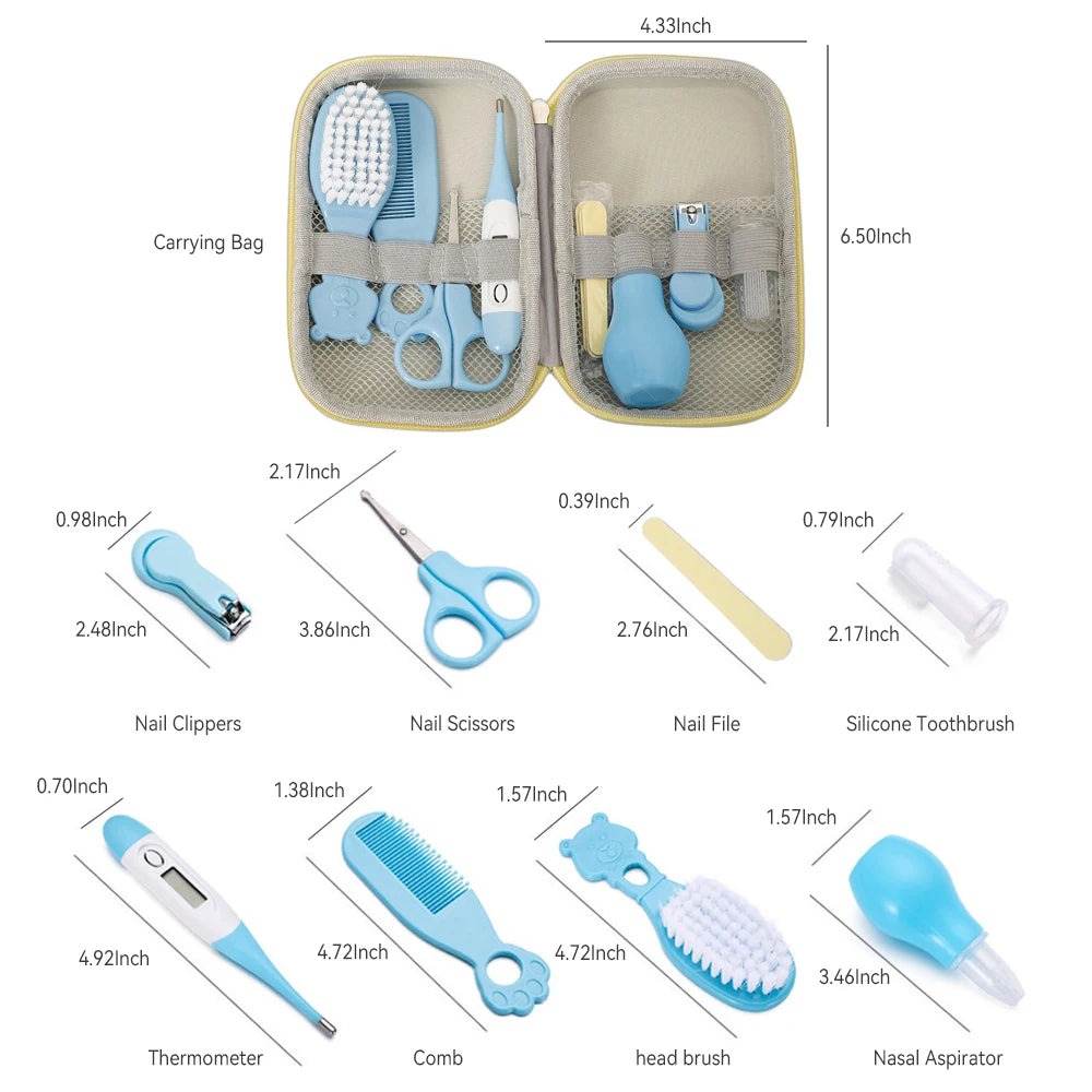 8PCS Baby Care Kit Portable Hygiene Grooming Set with EVA Box
