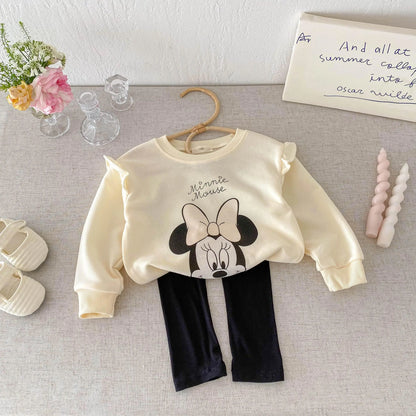 Kids Cartoon Girl Sports Set Top Pants 2 Piece Outfit