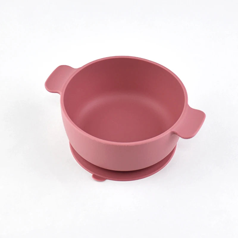 Baby Silicone Tableware Training Bowl with Handles and Suction Cup