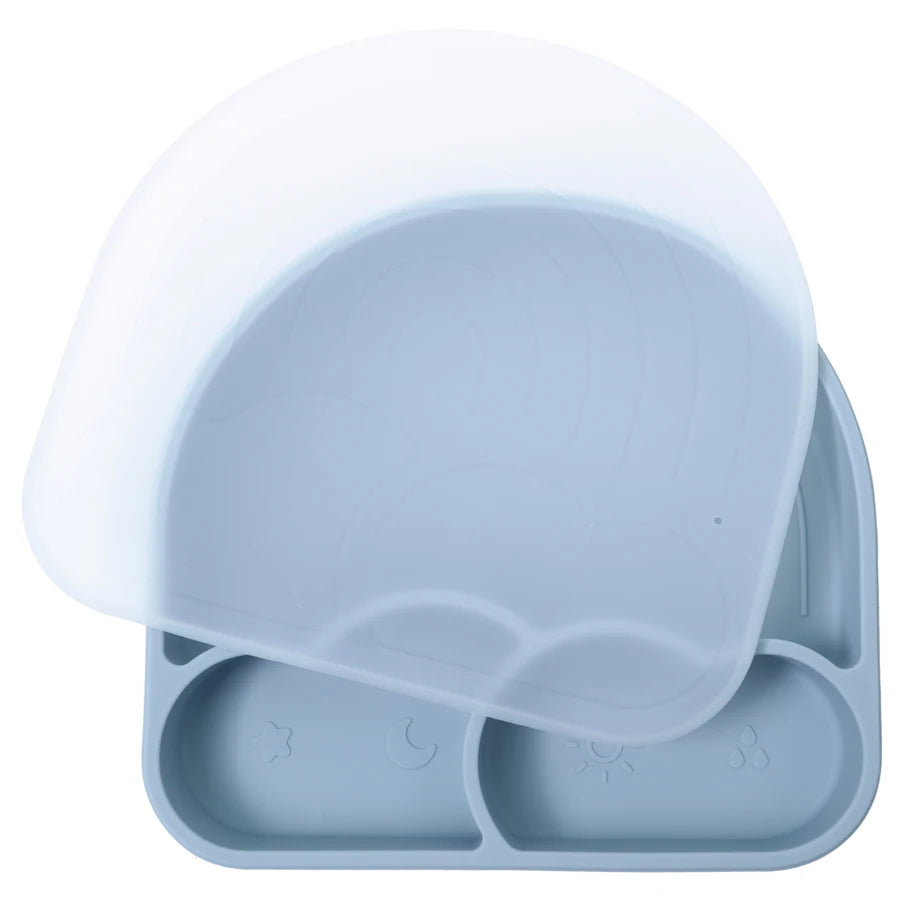 Baby Plate with Sucker Kids Feeding Bowl Cartoon Waterproof Tableware
