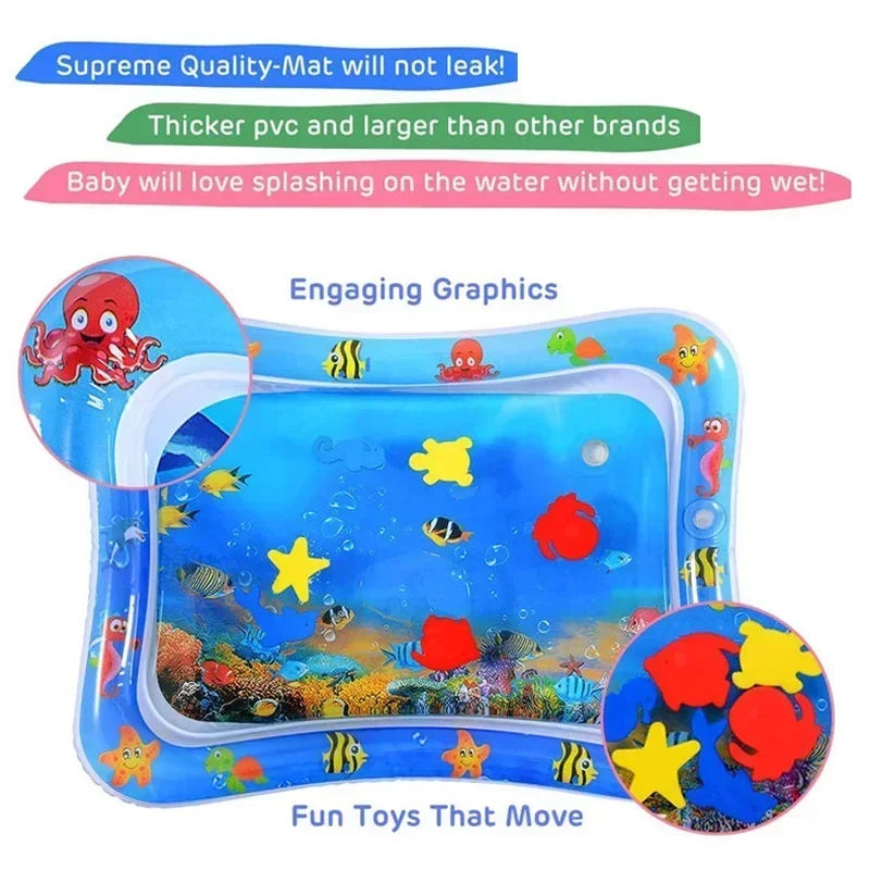 Baby Tummy Time Water Play Mat Inflatable Activity Pad
