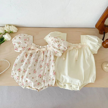 Baby Floral Romper Short Sleeve Sunsuit Jumpsuit 0–2Y