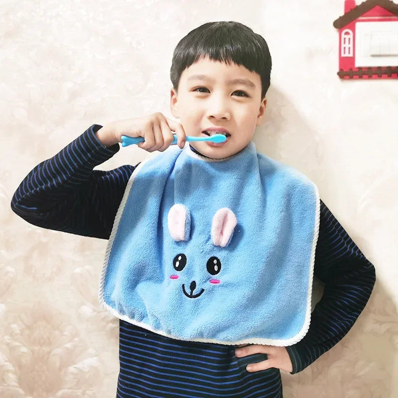Cartoon Baby Bib Face & Saliva Towel Kids Brushing Towel 3–8 Years