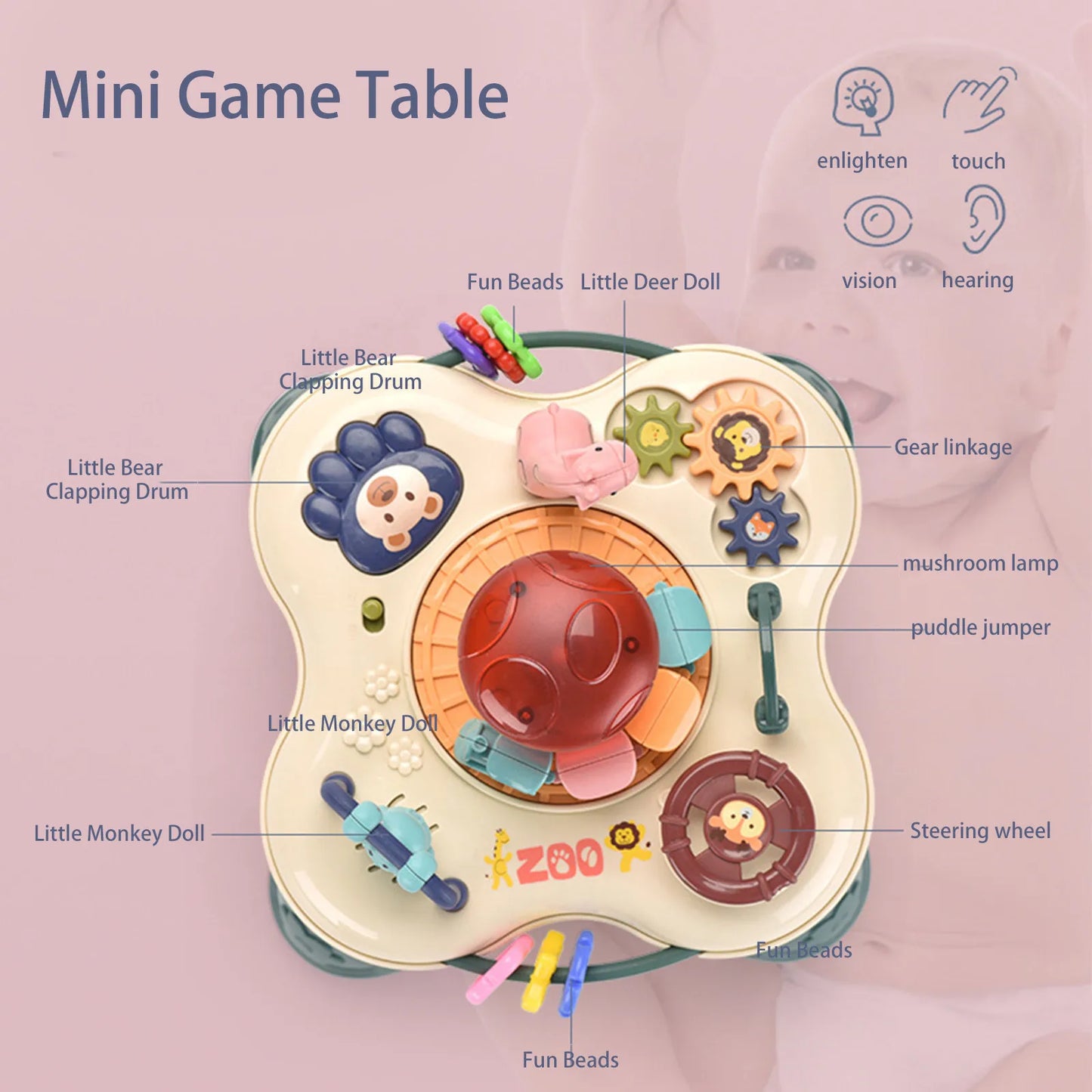 Baby Musical Activity Table Educational Toy for 1–3 Years