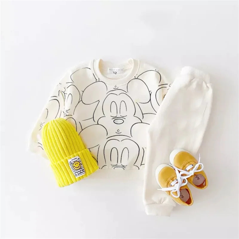Baby Summer Cartoon Tracksuit T-Shirt+Shorts Boys Girls Set