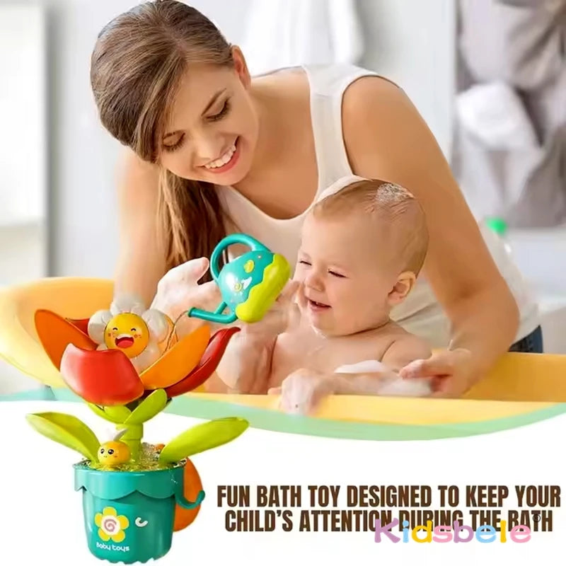 Baby Sunflower Bath Toy Spraying Water Shower Toy with Suction Cup