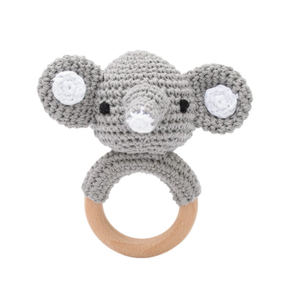 Baby Crochet Animal Rattle Cartoon Teether Montessori Toy 0-12 Months