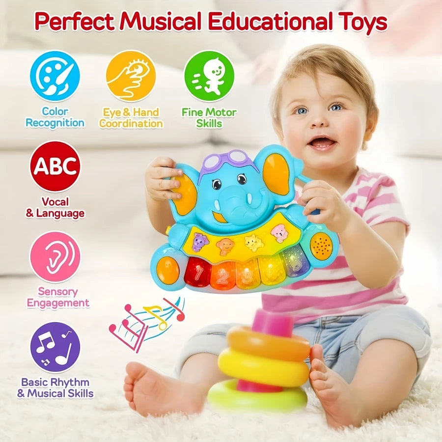Elephant Baby Piano Toy Early Learning Musical Keyboard