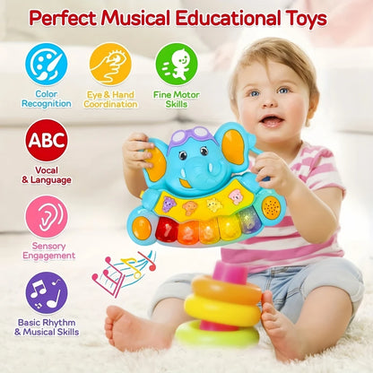Elephant Baby Piano Toy Early Learning Musical Keyboard