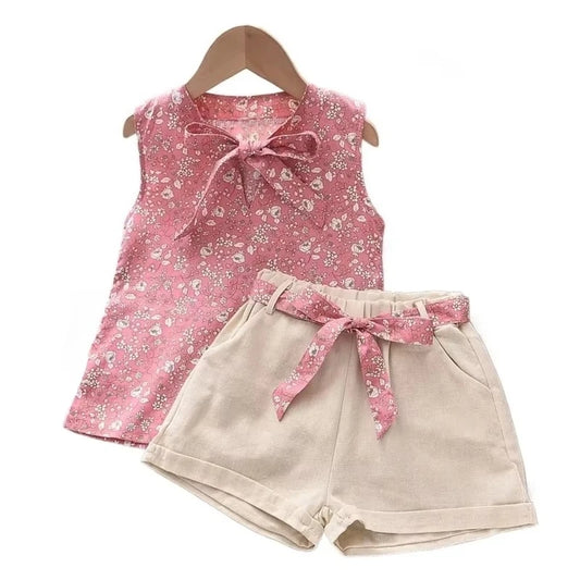 Baby Girls Summer 2PCS Sleeveless Vest & Shorts Set Toddler Clothing Infant Tracksuit