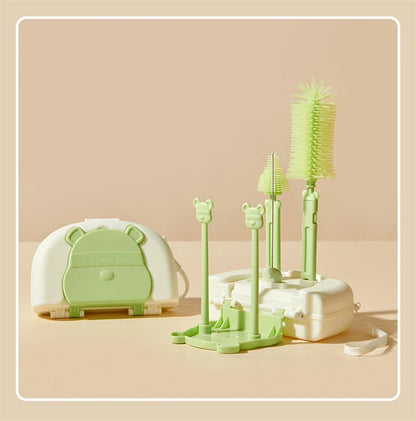 8 in 1 Baby Bottle Cleaner Brush Set Silicone Bottle & Nipple Cleaner with Case