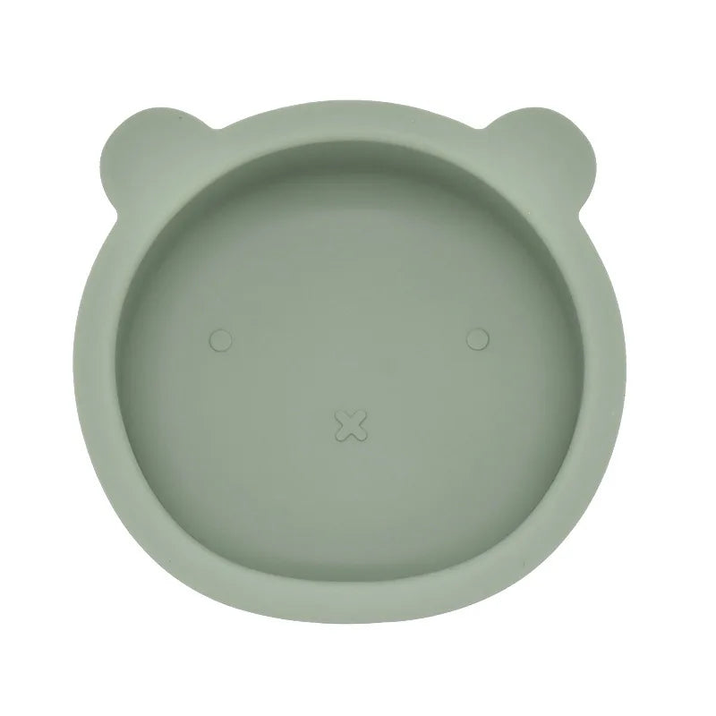 BPA Free Baby Silicone Feeding Bowl Suction Anti-Slip Cartoon Kids Dinnerware