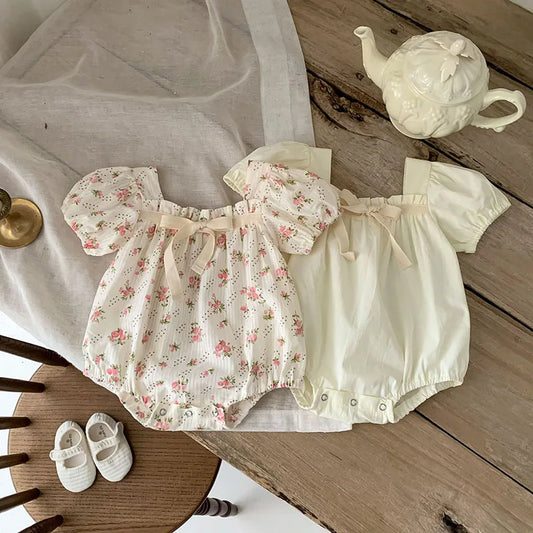 Baby Floral Romper Short Sleeve Sunsuit Jumpsuit 0–2Y