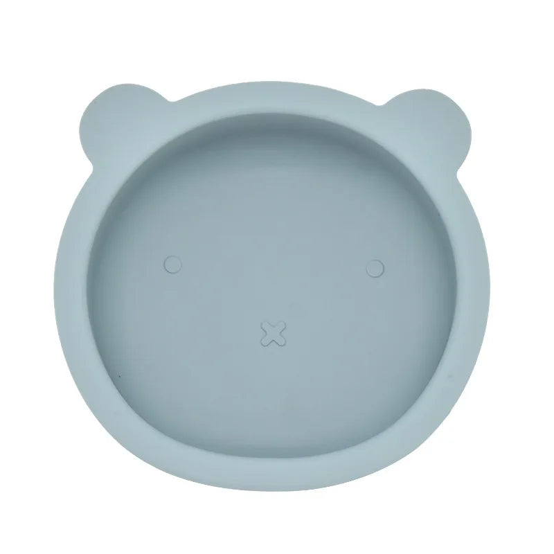 BPA Free Baby Silicone Feeding Bowl Suction Anti-Slip Cartoon Kids Dinnerware