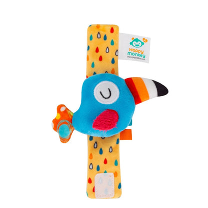 Plush Animal Baby Rattle Soft Sensory Wrist Toy for Newborns 0–12M