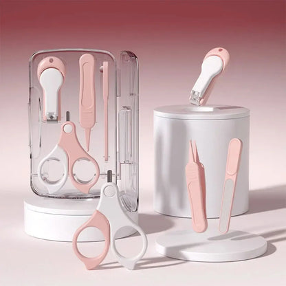 8PCS Baby Grooming Kit Nail Clipper Brush Nasal Aspirator Comb with Case
