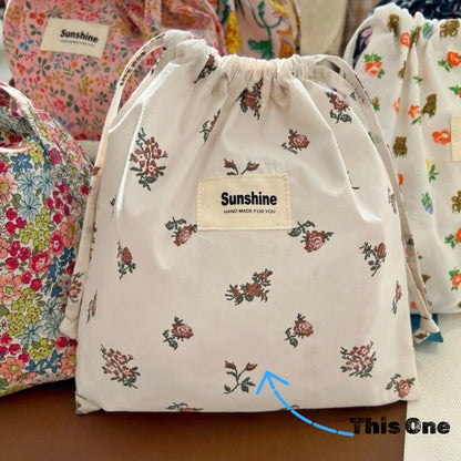Printed Flower Baby Diaper Bag Portable Organizer Wet Dry Nappy Bag