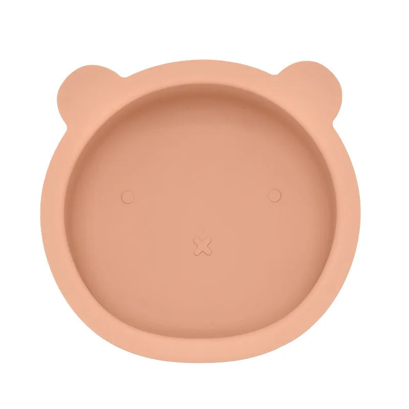 BPA Free Baby Silicone Feeding Bowl Suction Anti-Slip Cartoon Kids Dinnerware