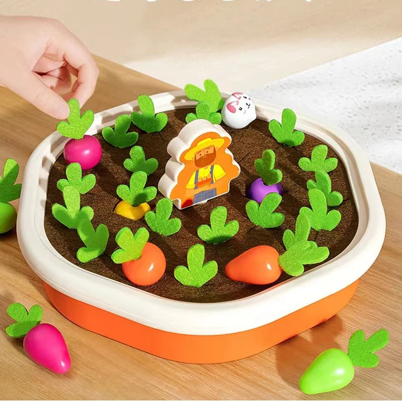Montessori Toddler Educational Toys Colorful Shape Pull Carrot Counting Learning Set